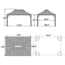 PURPLE LEAF Outdoor Hardtop Gazebo for Garden Bronze Double Roof Aluminum Frame Pavilion