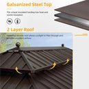 PURPLE LEAF Outdoor Hardtop Gazebo for Garden Bronze Double Roof Aluminum Frame Pavilion
