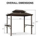 PURPLE LEAF Hardtop Grill Gazebo for Patio Permanent Metal Roof Outside Sun Shade Outdoor BBQ Canopy