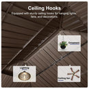 PURPLE LEAF 12' X 16'  Outdoor Hardtop Gazebo for Patio Bronze Aluminum Frame Pavilion with Navy-Blue Curtain