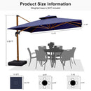 PURPLE LEAF Double Top Square Aluminum Umbrellas in Wood Color