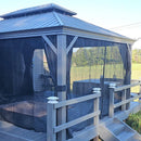 PURPLE LEAF Patio Gazebo for Backyard Hardtop Galvanized Steel Frame with Upgrade Curtain Light Grey