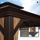PURPLE LEAF Outdoor Hardtop Gazebo for Garden Bronze Double Roof Aluminum Frame Pavilion