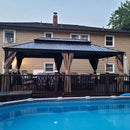 PURPLE LEAF Outdoor Hardtop Gazebo for Garden Bronze Double Roof Aluminum Frame Pavilion