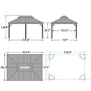 PURPLE LEAF Outdoor Hardtop Gazebo for Garden Bronze Double Roof Aluminum Frame Pavilion