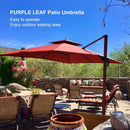 PURPLE LEAF Double Top Square Aluminum Umbrellas in Wood Color