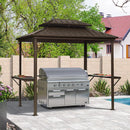 PURPLE LEAF Hardtop Grill Gazebo for Patio Permanent Metal Roof Outside Sun Shade Outdoor BBQ Canopy