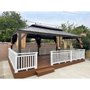 PURPLE LEAF Outdoor Hardtop Gazebo for Garden Bronze Double Roof Aluminum Frame Pavilion