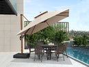 PURPLE LEAF Double Top Square Aluminum Umbrellas in Wood Color