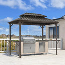 PURPLE LEAF Hardtop Grill Gazebo for Patio Permanent Metal Roof Outside Sun Shade Outdoor BBQ Canopy