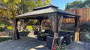 PURPLE LEAF Outdoor Hardtop Gazebo for Garden Bronze Double Roof Aluminum Frame Pavilion