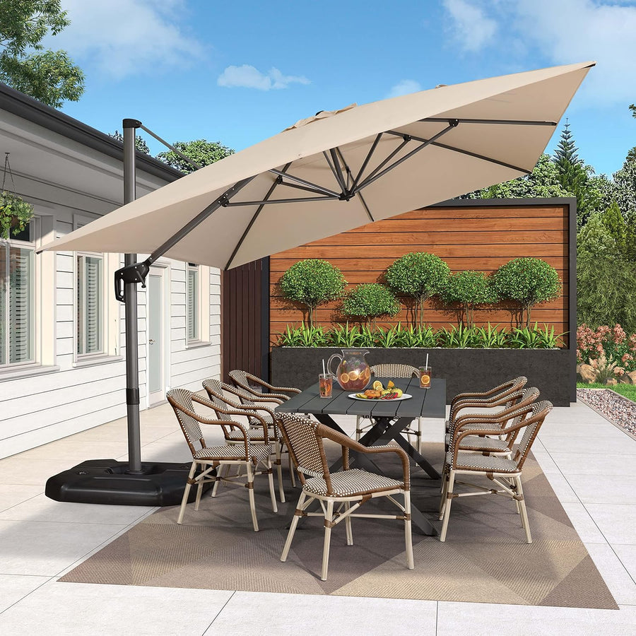 big patio umbrella canada PURPLE LEAF Patio Outdoor Large Umbrella Square and Rectangular Cantilever Yard Sun Umbrellas
