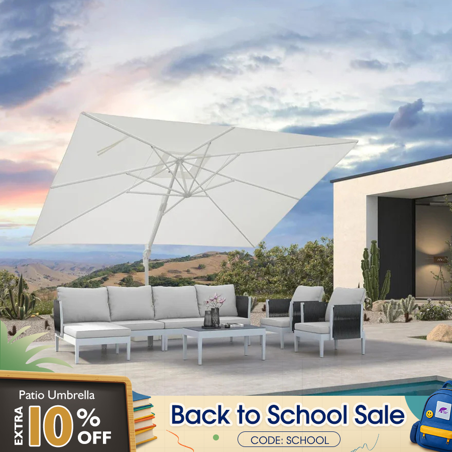 PURPLE LEAF White Outdoor Patio Umbrella Economical Large Patio Umbrellas