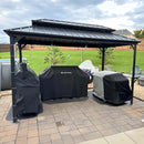 PURPLE LEAF Hardtop Grill Gazebo for Patio Permanent Metal Roof Outside Sun Shade Outdoor BBQ Canopy