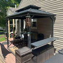 PURPLE LEAF Hardtop Grill Gazebo for Patio Permanent Metal Roof Outside Sun Shade Outdoor BBQ Canopy