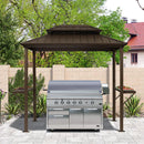 PURPLE LEAF Hardtop Grill Gazebo for Patio Permanent Metal Roof Outside Sun Shade Outdoor BBQ Canopy