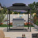 PURPLE LEAF Hardtop Grill Gazebo for Patio Permanent Metal Roof Outside Sun Shade Outdoor BBQ Canopy