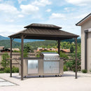 PURPLE LEAF Hardtop Grill Gazebo for Patio Permanent Metal Roof Outside Sun Shade Outdoor BBQ Canopy