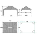 PURPLE LEAF Outdoor Hardtop Gazebo for Garden Bronze Double Roof Aluminum Frame Pavilion