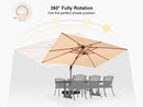 PURPLE LEAF Double Top Square Aluminum Umbrellas in Wood Color