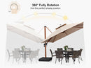 PURPLE LEAF Double Top Square Aluminum Umbrellas in Wood Color