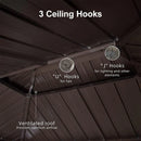 PURPLE LEAF Hardtop Grill Gazebo for Patio Permanent Metal Roof Outside Sun Shade Outdoor BBQ Canopy