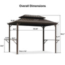 PURPLE LEAF Hardtop Grill Gazebo for Patio Permanent Metal Roof Outside Sun Shade Outdoor BBQ Canopy