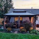PURPLE LEAF Outdoor Hardtop Gazebo for Garden Bronze Double Roof Aluminum Frame Pavilion