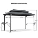 PURPLE LEAF Hardtop Grill Gazebo for Patio Permanent Metal Roof Outside Sun Shade Outdoor BBQ Canopy