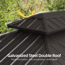 PURPLE LEAF Hardtop Grill Gazebo for Patio Permanent Metal Roof Outside Sun Shade Outdoor BBQ Canopy