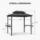 PURPLE LEAF Hardtop Grill Gazebo for Patio Permanent Metal Roof Outside Sun Shade Outdoor BBQ Canopy