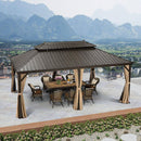PURPLE LEAF Outdoor Hardtop Gazebo for Garden Bronze Double Roof Aluminum Frame Pavilion
