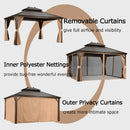 PURPLE LEAF Outdoor Hardtop Gazebo for Garden Bronze Double Roof Aluminum Frame Pavilion
