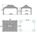 PURPLE LEAF Outdoor Hardtop Gazebo for Garden Bronze Double Roof Aluminum Frame Pavilion