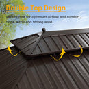 PURPLE LEAF Outdoor Hardtop Gazebo for Garden Bronze Double Roof Aluminum Frame Pavilion