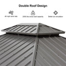 PURPLE LEAF Patio Gazebo for Backyard Hardtop Galvanized Steel Frame with Upgrade Curtain Light Grey