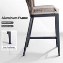 PURPLE LEAF 2 Set Outdoor Bar Stool Chair Set, Modern Counter Height Stool, Cushion Included
