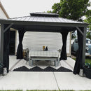 PURPLE LEAF Patio Gazebo for Backyard Hardtop Galvanized Steel Frame with Upgrade Curtain Light Grey