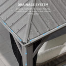 PURPLE LEAF Patio Gazebo for Backyard Hardtop Galvanized Steel Frame with Upgrade Curtain Light Grey