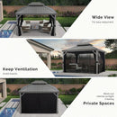 PURPLE LEAF Patio Gazebo for Backyard Hardtop Galvanized Steel Frame with Upgrade Curtain Light Grey