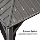 PURPLE LEAF Patio Gazebo for Backyard Hardtop Galvanized Steel Frame with Upgrade Curtain Light Grey