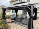 PURPLE LEAF Patio Gazebo for Backyard Hardtop Galvanized Steel Frame with Upgrade Curtain Light Grey