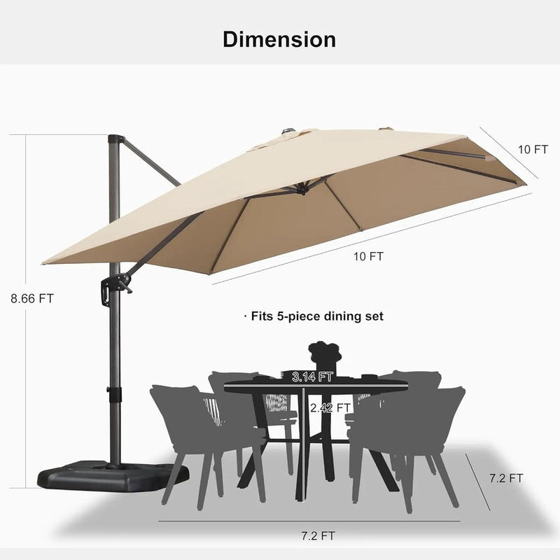 PURPLE LEAF Square Offset Cantilever Umbrella