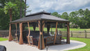 PURPLE LEAF Outdoor Hardtop Gazebo for Garden Bronze Double Roof Aluminum Frame Pavilion