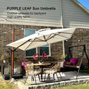 PURPLE LEAF Double Top Square Aluminum Umbrellas in Wood Color