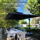 PURPLE LEAF Double Top Square Aluminum Umbrellas in Wood Color