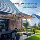 PURPLE LEAF Double Top Square Aluminum Umbrellas in Wood Color