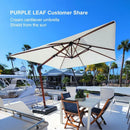 PURPLE LEAF Double Top Square Aluminum Umbrellas in Wood Color