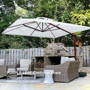PURPLE LEAF Double Top Square Aluminum Umbrellas in Wood Color