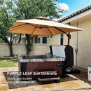 PURPLE LEAF Double Top Square Aluminum Umbrellas in Wood Color